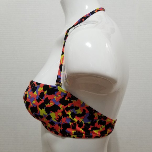Victoria's Secret bikini top Large halter strapless bandeau abstract print beach - Picture 2 of 15